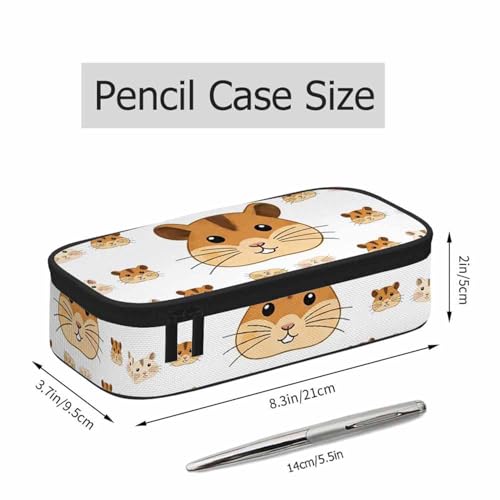 Image of Hamster Pencil Holder Bag Yellow Guinea Pig Funny Animal Mini Rodents Pencil Case College Office School for Teens Boy Girl