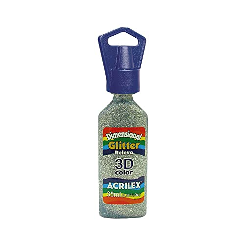 Acrilex Dimensional RELIEV Paint GLITTER-35ML, Plateado