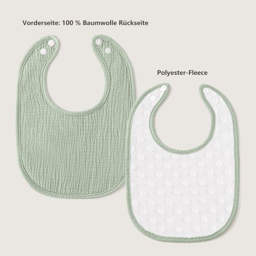 Image of Susurration Muslin Baby Drool Bibs 6Pack Soft Square Adjustable Baby Bandana Bibs for Unisex Girls & Boys