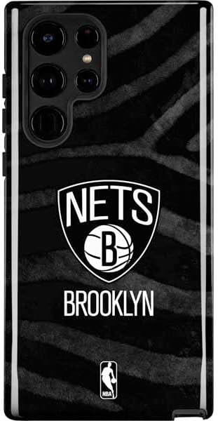 Skinit Impact Phone Case Compatible with Galaxy S25 Ultra - Officially Licensed NBA Brooklyn Nets Black Animal Print Design