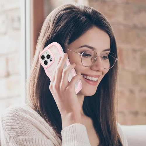 Coque silicone iPhone 16 Pro transparent design épuré vagues