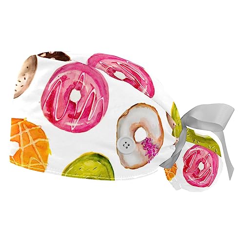 Berret Bouffant ajustable chapeau de travail mixte motif chat avec bandeau sueur