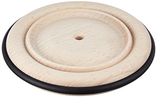 Rayher Rueda madera con goma extraíble, 12 cm Ø, orificio 6 mm Ø, manualidades y bricolaje, 6122300