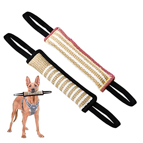 KAONESS 2 Piezas Mordedor Perro 30 cm Salchicha Mordida para Perros con Dos Asas K9 Dummy y motivador canino Resistente y Duradero Juguetes para Perros de Entrenamiento