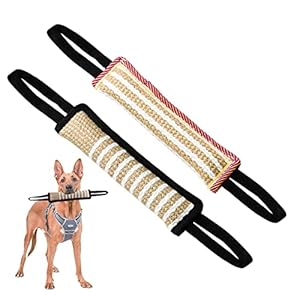 KAONESS 2 Piezas Mordedor Perro 30 cm Salchicha Mordida para Perros con Dos Asas K9 Dummy y motivador canino Resistente y Duradero Juguetes para Perros de Entrenamiento