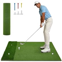 Dual Turf Golf Mat 5 * 4FT,Golf Hitting Mats Practice Outdoor/Indoor for Training Chipping Driving Swing,High-Density Artificial Turf Matt for Backyard, Driving Range, Garage