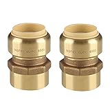 (Pack of 2) EFIELD PUSH FIT X 1/2' FEMALE ADAPTORS Push-to-Connect, Copper, CPVC-2 Pieces