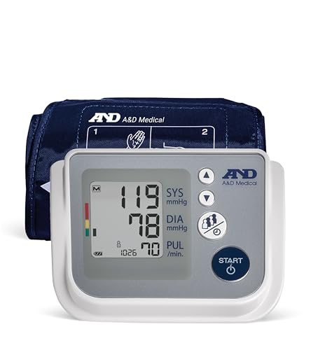 A&D Medical Blood Pressure Monitor for Home Use, UA-767F, Wide-Range Cuff (8.6-16.5'/22-42cm), 4 User, Easy to Use, Body Movement & Cuff Fit Detection Error, Batteries, Carrying Case