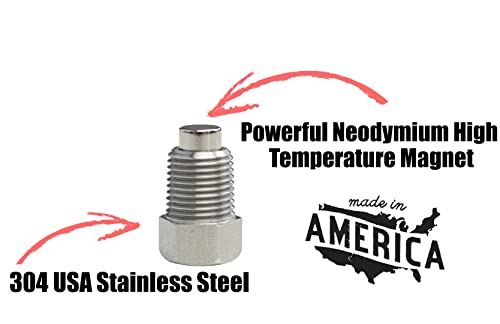 VOTEX - Made in USA - Stainless Steel (External Head) Automatic Transmission Neodymium Magnetic Oil Drain Plug fits Buick/Cadillac/Chevrolet/GMC/Hummer/Pontiac - Part Number 8654382/444613 - Thumbnail 2