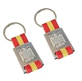 Durabol Llavero Águila de San Juan, Bandera España Nacional, Cinta Roja Amarilla o Azul, Metal y Lona, 8 x 3.5 cm (DB-2264)