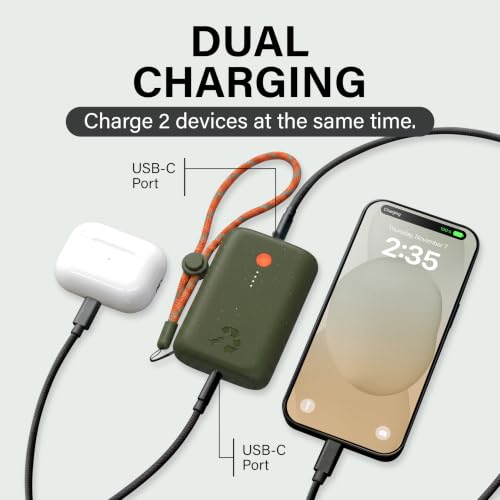 Image of Nimble Champ Portable Charger, 10000mAh Power Bank Fast Charging, 20W Dual USB-C Battery Pack with Cable, Travel Essential Power Bank for iPhone Galaxy Tablet iPad MacBook