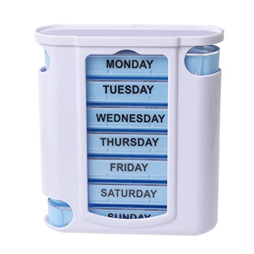 DOITOOL Recipiente para comprimidos de viagem para 7 dias, 28 compartimentos, porta-comprimidos sema
