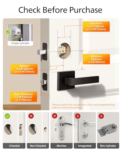 Philips Fingerprint Keyless Entry Door Lock, Electronic Door Lock with Touchscreen, Long-Lasting Battery, Auto Locking, One-Time Code, Keypad Deadbolt, One-Touch Locking, Matte Black thumbnail 8