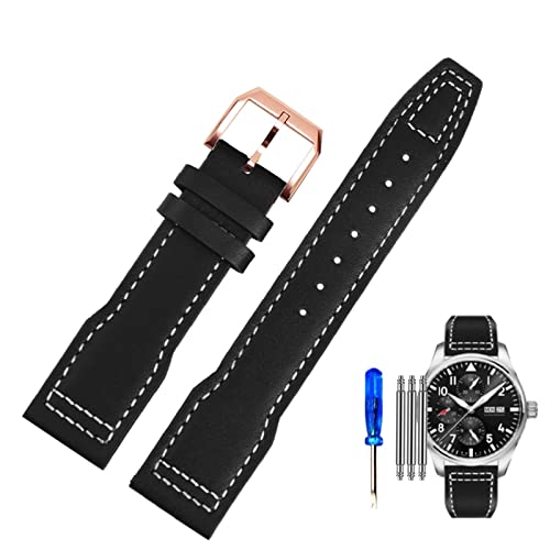 Bracelet de montre en cuir véritable pilote marron 21mm style Petit Prince vintage