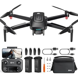 Holy Stone GPS Drohne mit Kamera 4K EIS für Erwachsene, HS175G RC Quadrocopter mit 60 Min, Lang Flugzeit, Follow Me, Bürstenloser Motor, Kreisflug, Flugbahn Kameradrohnen für Anfänger unter 249g, C0