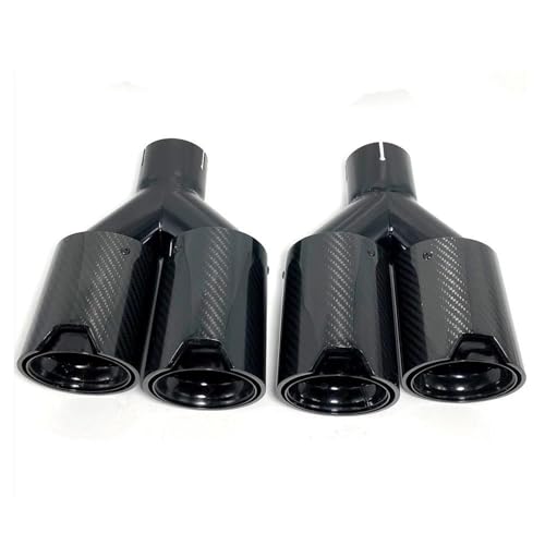 Tubo de escape para coche universal tipo Y con silenciadores de carbono ID 51 1