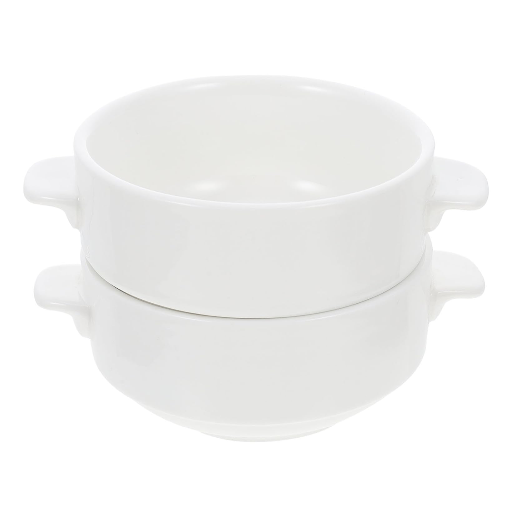 2 piezas Cuencos de Cerámica con Asas Dobles para Sopa y Cereales Resistentes y Elegantes Aptos para Comidas Calientes y Frías para Uso Multifuncional Cocina