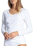 CALIDA Damen Natural Joy Top lange mouwen Unterwäsche, Weiß, M EU(44-46)