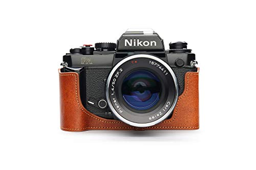 Handmade Genuine Real Leather Half Camera Case Bag Cover For Nikon Fa Rufous Color #TOP5