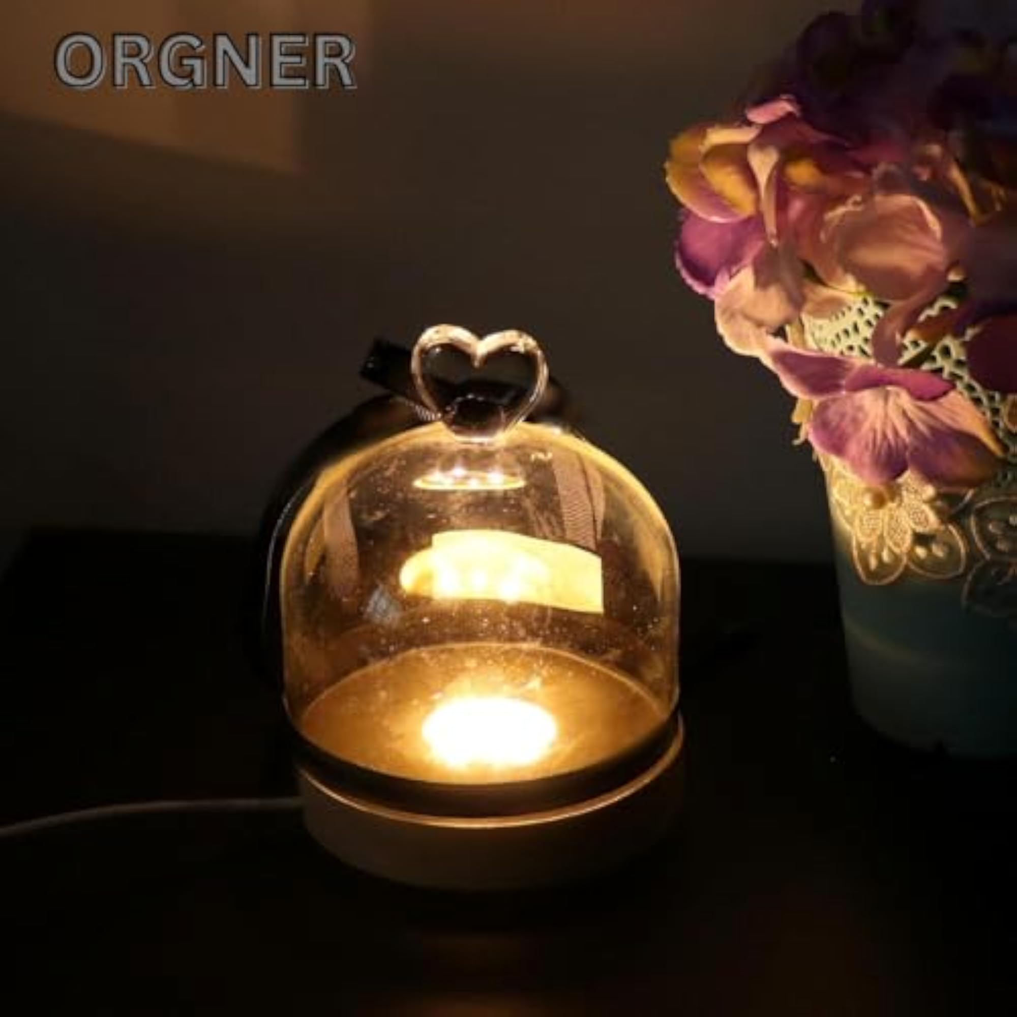 LED Display Stand with Wooden Base for Crystals and Decor