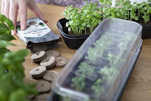 Biolan Mini Greenhouse - Propagator for 12 Seeds with 36 pcs of Peat-Free Sphagnum Moss Pellets for Seed Tray - Seed Propagators with Lids