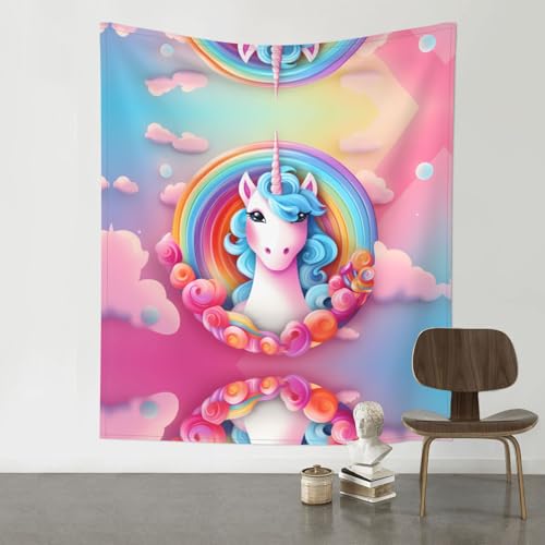 Tapisserie licorne arc-en-ciel BLWSLC cadeau idéal pour chambre fille