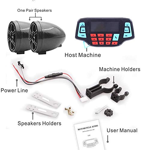 Usb Bluetooth Waterproof Motorcycle Audio Radio Sound System Stereo Speakers Mp3 #TOP6