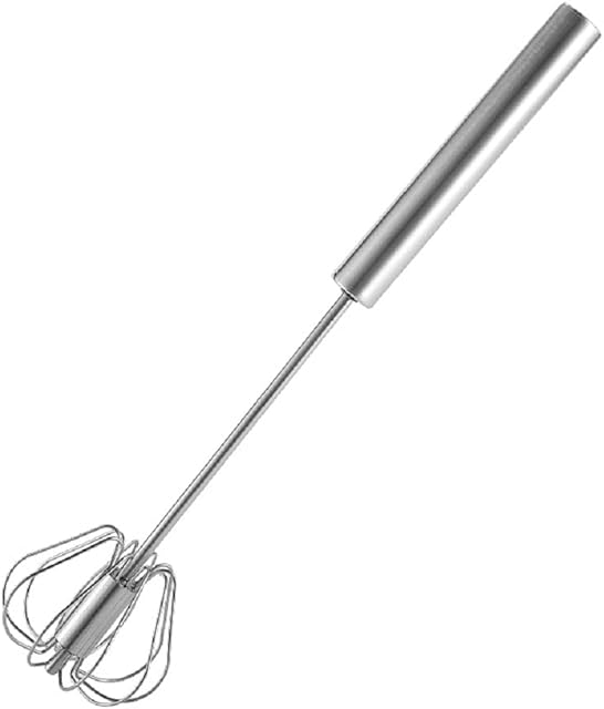 MiawPay Stainless Steel Whisks, Hand Push Whisk Blender Semi-Automatic Whisk Mixer Balloon Egg Milk Beater Milk Frother Rotating Push Whisk Mixer for Blending, Whisking, Beating & Stirring (12 inch)