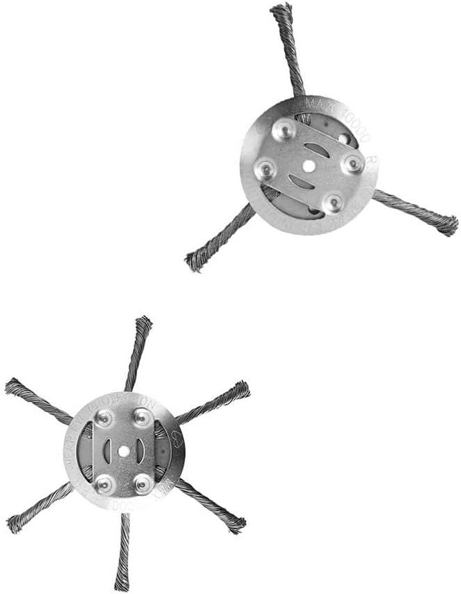 6 Inch Steel Wire Brush Cutter Trimmer Head Weed Eater Head Garden Grass Trimmer Head for Moss Grass Rust Removal(6 Blades)