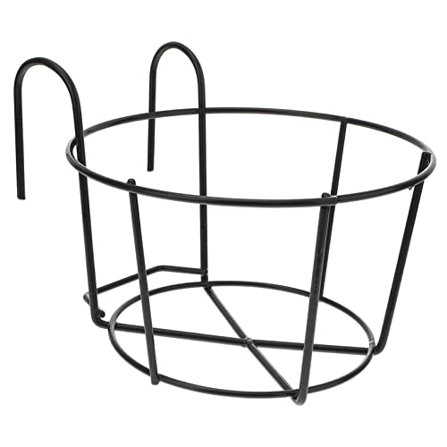 Mikikit 1 Pc Flower Pot Stand Planter for Indoor Plants Indoor Plant Hangers Botanical Decor Hanger Railing Planter Hanging Pot Rack Garden Railing Flowerpot Holder Mounted Rack Iron Brown