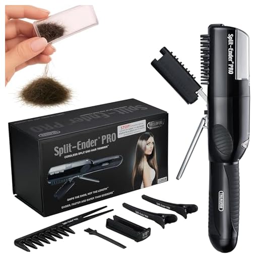Split Ender PRO – Professionelles Salon-Gerät, titanbeschichtete Klingen, kabelloser Spliss-Trimmer entfernt trockene, beschädigte und brüchige Haarspitzen – Schwarz