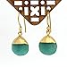 Gempires Amazonite Teardrop Earrings for Women 14k Gold Plated Pear Cabochon Dangle Drop Handmade Crystal Earrings Minimalist Natural Gemstone Jewelry Gift
