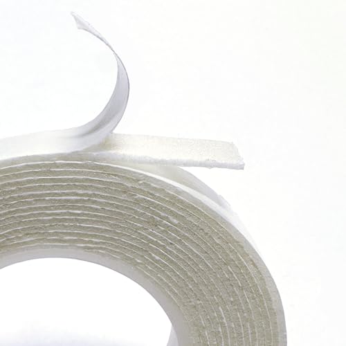 Image of 8 Rolls Double Sided Heavy Duty Foam Tape - 12mm x 1mm x 2.5m, Weatherproof Adhesive for Indoor & Outdoor Use, Ideal for Home, Office, Car, Gap Filling, Decorative Mountings, and Trim
