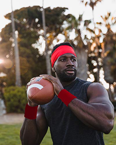 Image of Suddora Arm Sweatbands, Absorbent and Breathable Thick Cotton Bands for Working Out, Gymnastics, Basketball, Tennis, and Football, Multiuse 4-inch Wristbands for Costumes and Cosplay