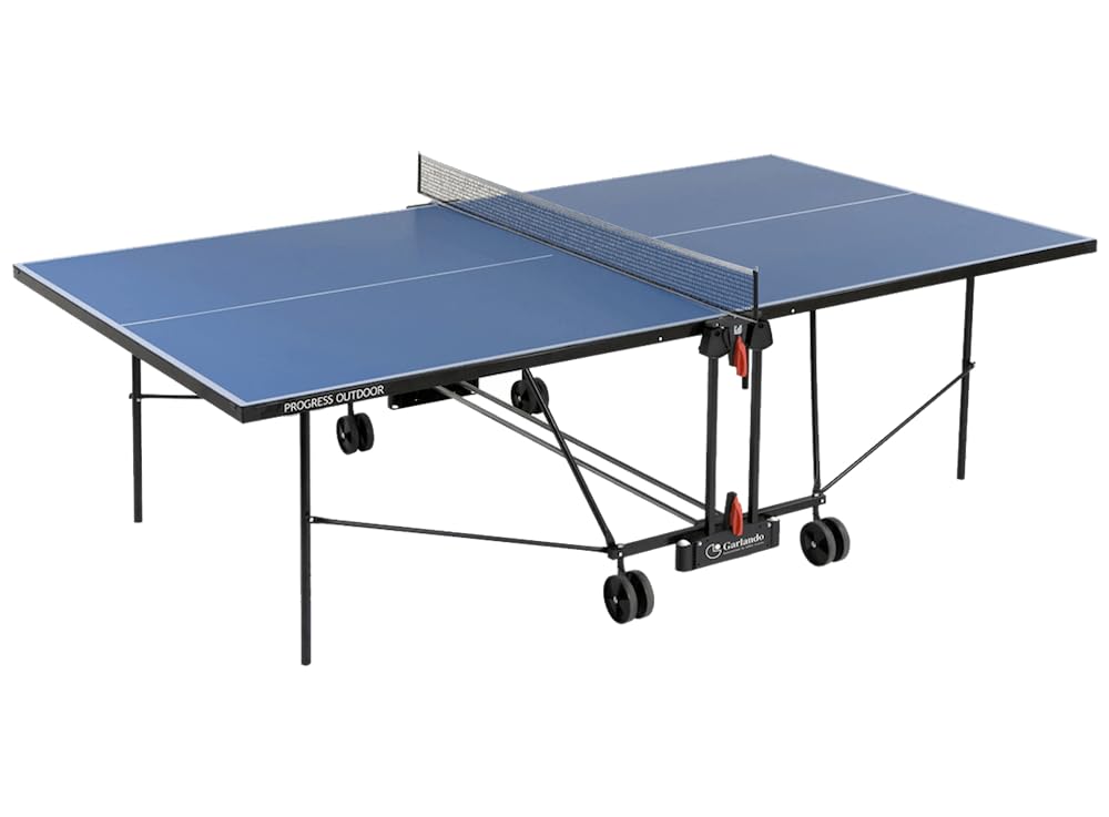 Garlando Tavolo da Ping Pong Progress Outdoor Con Ruote Per Esterno Blu