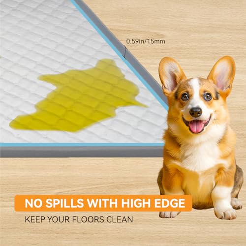 Image of Pee Pad Holder for Dogs, 24 inchX24 inch Puppy Pad Holder with Raised Edge, Non-Slip Silicone Mat & Leak-Proof Dog Pee Tray for Floor Protection, Puppy Potty Training Pad Tray