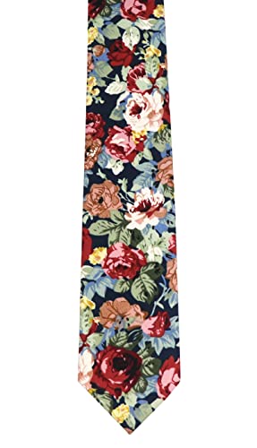Image of Elfeves Men's Skinny Solid Color Tie Causal Cotton Linen Narrow Slim cut Necktie