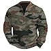 Shunking Camo Sweatshirt for Mens Classic Color Block Shirt Long Sleeve Men's Trendy Print 1/4 Zip Pullover Fashion Fall Tops (Army Green, L)