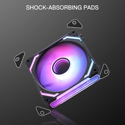 Image of Redragon GCF012 Reverse 120mm PC Case Fan, Daisy-Chain Connection, 5V 3Pin ARGB Lighting, 4 Pin PWM Case Fan, for Radiator /Computer Case Cooling, 120x120x25mm, 3 Pack, Black
