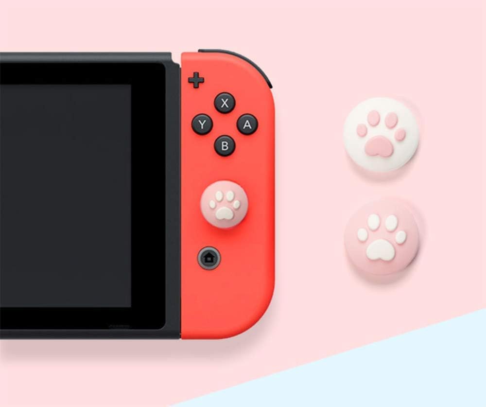 LeyuSmart Lotus Pond Moon Frog Thumb Grip Caps for Nintendo Switch/OLED/Switch Lite (4 Pack) Soft Silicone Cover for Joy-Con Controller