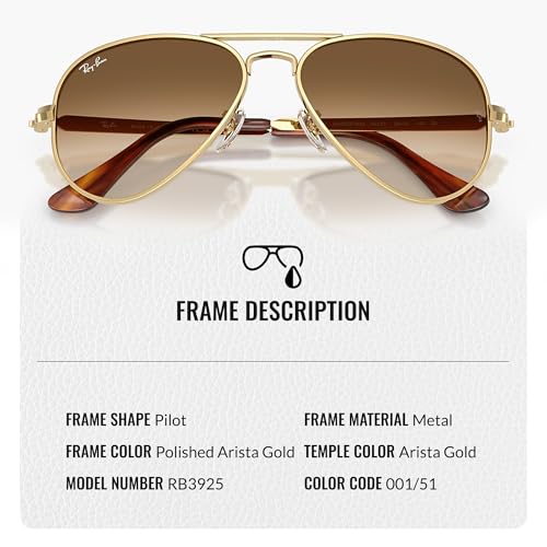 Image of Ray-Ban RB3925 AVIATOR MAX Pilot Shaped Sunglasses for Men & Women with Official RAYBAN Eyewear Kit - Classic Timeless Design