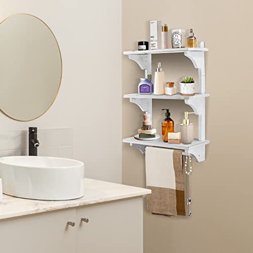 Wall Shelves For Bathroom Decor, Over Toilet Floating Wall Shelves For Living Room Kitchen Storage,Wall Mounted Bathroom Storage Shelves For Kitchen, Living Room, Plants, Pictures,Toilet Paper #TOP2