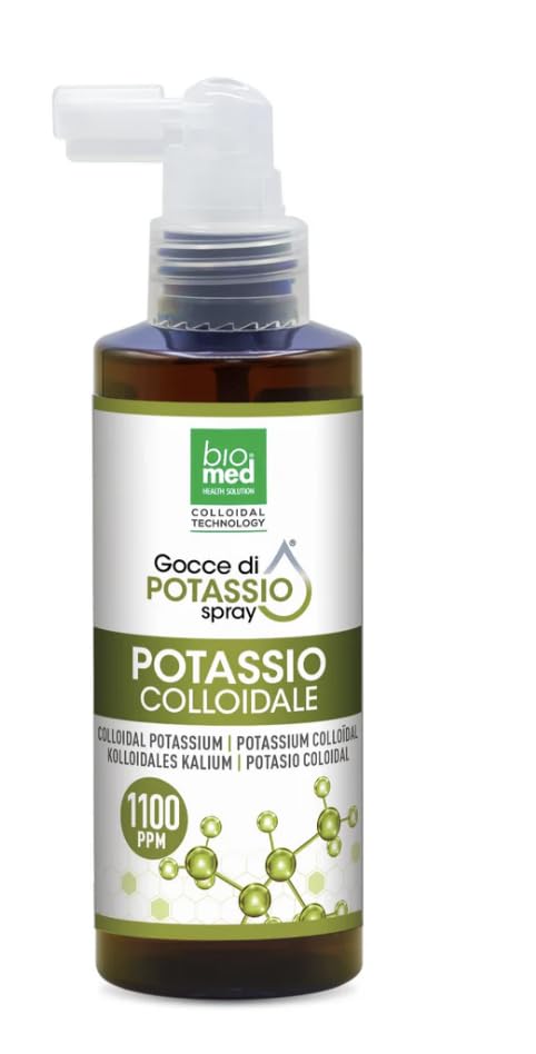 Potasio Coloidal. Cada bote contiene 100ml. Potasio Sublingual 1100 ppm, la concentración de ingrediente activo MÁS ALTA del mercado. Potasio activo para un bienestar total.