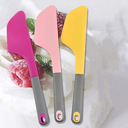Image of Baskety Silicone Spatula Multipurpose Kitchen Baking Tool for Cake, Cream, Butter & Mixing Silicone Utensil (Dark Pink, Pack of 2)