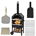 Amopatio Outdoor Pizza Oven, Everything Bundle Wood Fired Pizza Oven, 280 sq. in. Grill Area with 12" Pizza Stone + Pizza Peel + Waterproof Cover/Backyard, Camping, Party Amopatio Outdoor Pizza Oven, Everything Bundle Wood Fired Pizza Oven, 280 sq. in. Grill Area with 12" Pizza Stone + Pizza Peel + Waterproof Cover/Backyard, Camping, Party