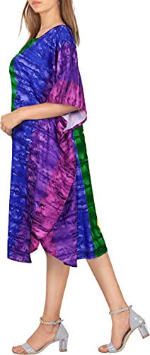 Happy Bay Women's Loungewear African Relaxed Fit Lgbtq Pride Flag Rainbow Stripe Caftan Short Evening Gown 2X-3X Colorful, Stripes #TOP1