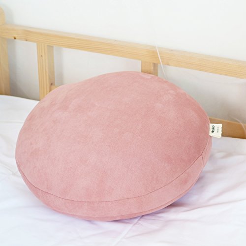 Hodeco Taro Pink Round Throw Pillow 16X16 Down-Like Polyester Filling Super Soft Cushion Ultra Fluffy Feather-Like Touching Decor Round Floor Pillow For Couch Bed Sofa, 1 Piece #TOP3