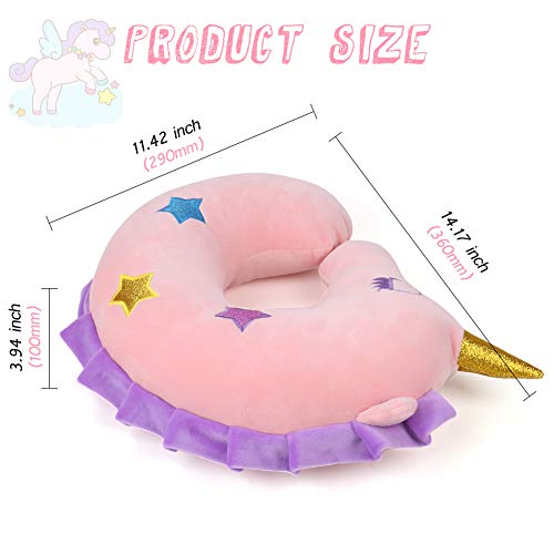Travel Pillow For Kids,Unicorn Neck Pillow For Traveling,Travel Neck Pillows For Airplanes,Toddler Car Neck Pillow,Road Trip Must Haves Travel Essentials For Headrest,Animal U-Shape Plush Toy For Gift #TOP4