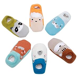 Estwell 6 paar babysokken antislip peuters jongens meisjes katoen warme stoppersokken pasgeborenen schattig dier…