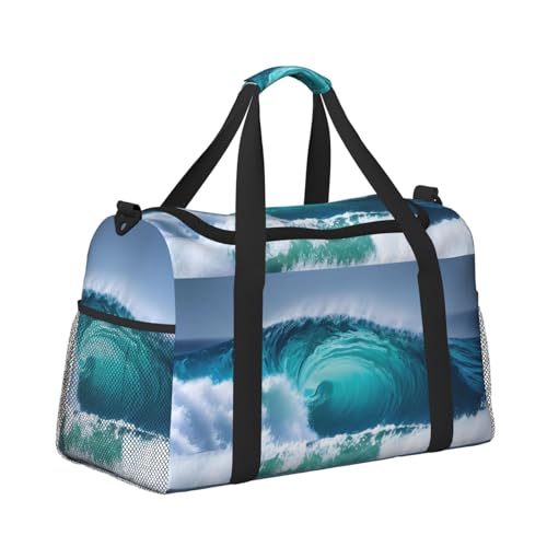 Sac de week-end grand volume imprimé vagues de l'océan